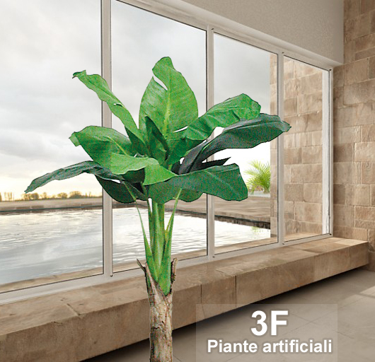 3F Piante Artificiali - V - BANANO KING SMALL cm 80 - ALTEZZA CM 80 Ø VASO  CM 24 / 25 - 3F Piante Artificiali