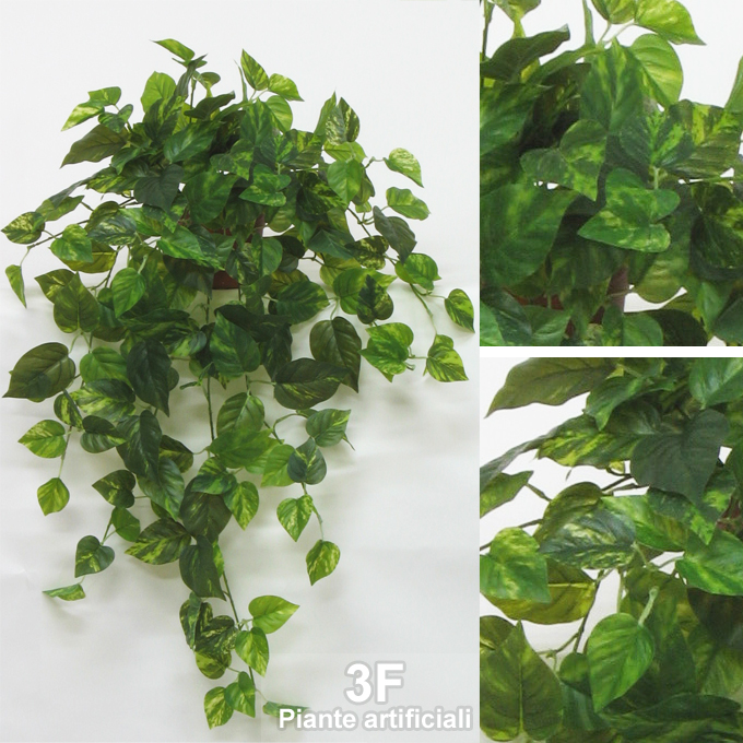 3F Piante Artificiali - V - POTHOS VARIEGATO cm 90 x 180 foglie - CADENTE -  CM 90 - 180 FOGLIE - 3F Piante Artificiali