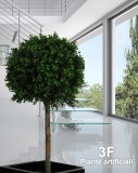 BOSSO SFERA Ø cm 55 h cm 140 UVR - BOXWOOD 3D BALL-albero sfera bosso artificiale - piante finte