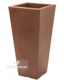 Qun Vaso Quadro Alto Corten-Piante artificiali, vasi di design per esterni e interni. Vasi resistenti alle intemperie.