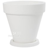 Tlb Vaso Tondo Liscio Bordato Bianco Ottico-Piante artificiali, vasi di design per esterni e interni. Vasi resistenti alle intemperie.