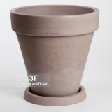 Tlb Vaso Tondo Liscio Bordato Avana-Piante artificiali, vasi di design per esterni e interni. Vasi resistenti alle intemperie.