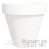 Tlb 130 Vaso Tondo Liscio Bordato 130 Bianco Ottico-Piante artificiali, vasi di design per esterni e interni. Vasi resistenti alle intemperie, vasi di grandi dimensioni per esterni