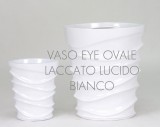 VASO EYE OVALE LACCATO LUCIDO BIANCO-vasi laccati accessori per arredamento