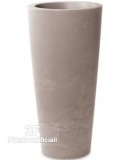 Tan Vaso Tondo Alto Avana-Piante artificiali, vasi di design per esterni. Vasi resistenti alle intemperie.