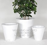 VASO KING LACCATO LUCIDO BIANCO -vasi laccati piante artificiali per arredamento