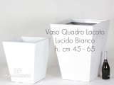 VASO QUADRO LACCATO LUCIDO BIANCO -vasi laccati accessori per arredamento